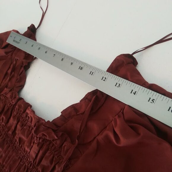 Milk & Honey women's size M rust colored long sleeve blouse - Picture 9 of 14